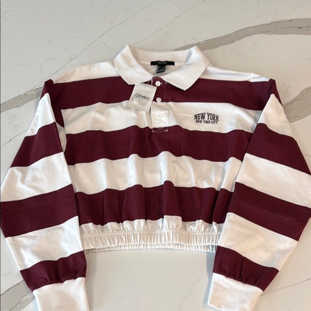 Forever‎ 21 Cropped Polo Shirt